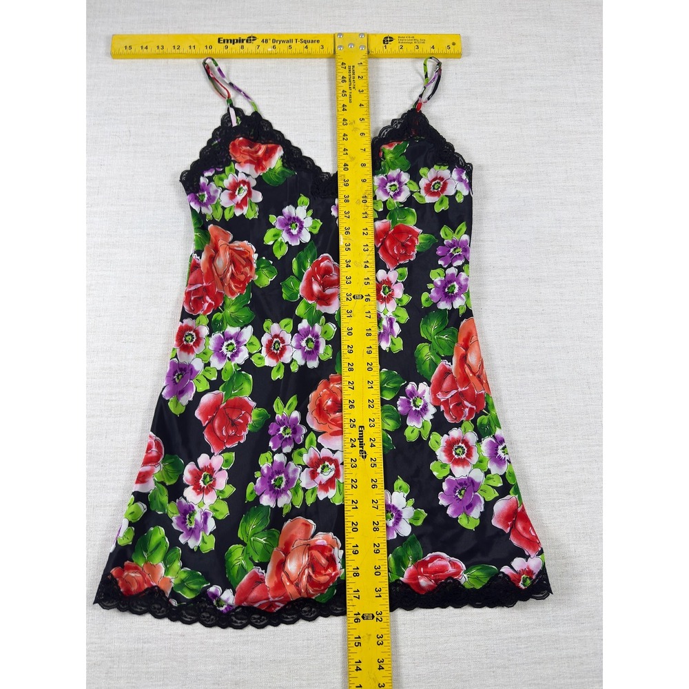 Victorias Secret Vintage Gold Label Floral Lace Trim Chemise Nightgown Medium - Picture 7 of 8